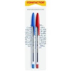 Caneta top 2000 c/2 pçs preta/azul compactor 1745623 0742