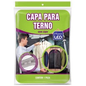Porta ternos com ziper c/1pç plast leo 936