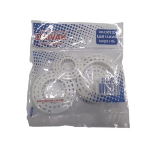 Ralo  lavabo tanque e pia pct c/3pçs 626 branco daivak