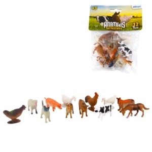 Brinquedo kit animais da fazenda c/12 pçs  bq-098
