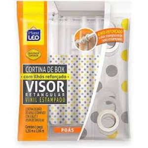 Cortina box vinil c/ ilhós reforçado c/1pç  642 plast leo