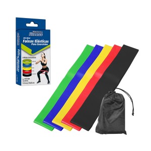 Mini faixa elastica 5 cores c/5pçs fit-24