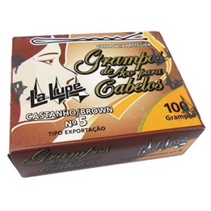 Grampo cabelo castanho c/10cxs nº 5 la lupe