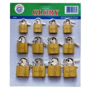 Cadeado glory C/12 peças 32/38/50