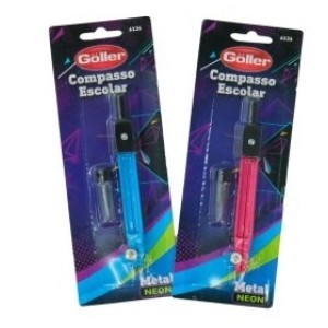 Compasso escolar metal neon c/1pç 6126 g-1226 goller
