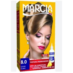 Tintura cabelo louro claro 8.0 c/1 pç 30ml marcia