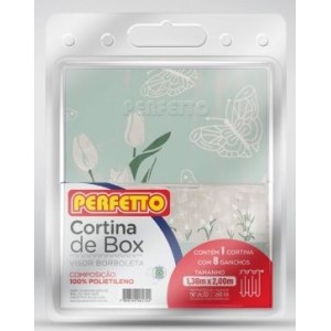 Cortina box c/visor borboleta c/1 pç 1,38mx2,00m perfetto