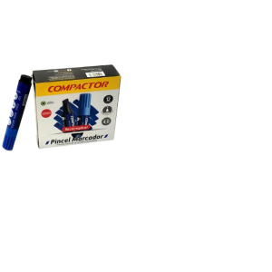 Pincel marcador azul cx c/12pçs 15201-19 recarregavel compactor