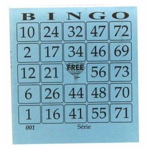 Bloco bingo médio azul pct c/15pçs de 100 fls cada1 a 15 cod. 02 free