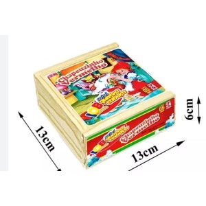 Brinquedo quebra cabeca chapeuzinho vermelho cx madeira 24 pcs iob 103