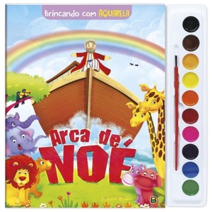 Livro brincando c/ aquarela c/1pç arca de noe todolivro