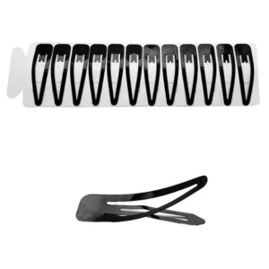 Presilha tic tac preto grande 6,5cm x cart c/12 pçs rt481204