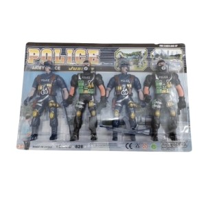 Brinquedo boneco policial ts70447 826 c/4pçs blessed