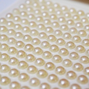 Meia perola adesiva 8mm cristal cartela trama