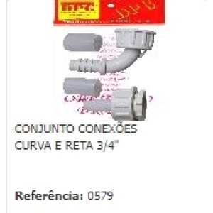 Conjunto conexões curva e reta 3/4 c/ luvas c/4pçs 0579