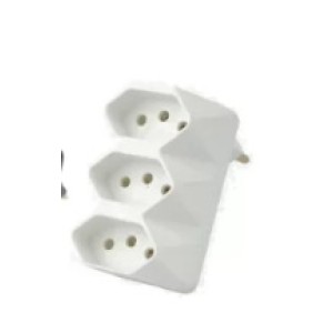 Adaptador multiplicador  c/1pç 1026 2p+t 10a branco exp