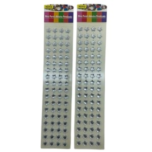 Meia pérola adesiva estrela 10mm 1cart cristal