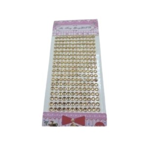 Meia perola adesiva 8mm 1cart cristal gold cartela trama
