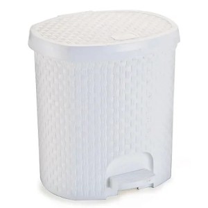 Lixeira pedal rattan branco c/1pç 6litros 52/b nitron