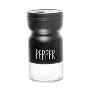 Pimenteiro de vidro com tampa de metal preto 120ml 220321 lyor
