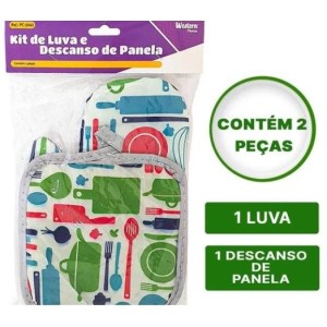 Kit luva térmica + descanso de panela c/2pçs pc-3043 western