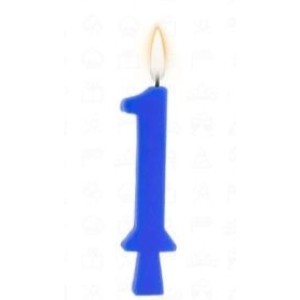 Vela aniversário n°1 azul c/1pç regina