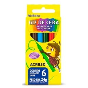 Giz de cera 6 cores 24 gramas  c/1 09006 acrilex