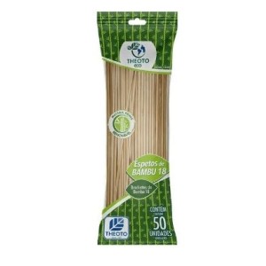 Espeto bambu p/ churrasco c/50 pçs 30cm theoto