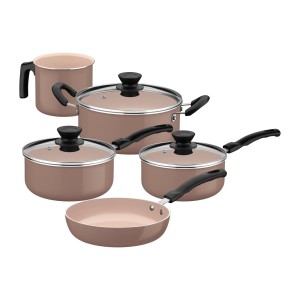 Jogo de panelas tramontina 5 peças capuccino Évora 28699/301