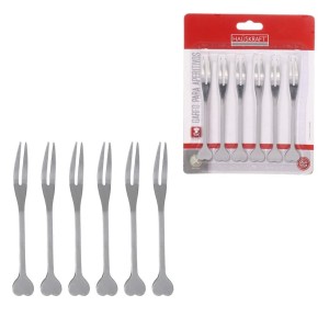 Jogo c/6 garfos para aperitivos de inox 10cm uten-411