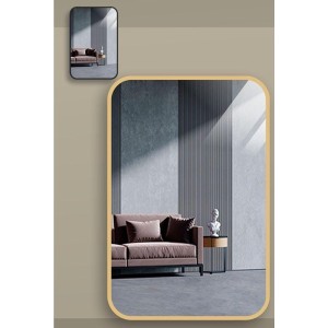 Espelho de pendurar emoldurado retangular dourado 8766 2w import