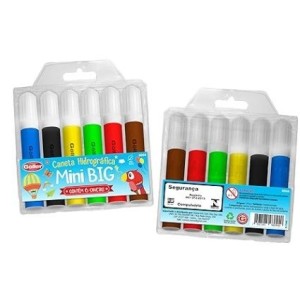 Caneta hidrocor mini big c/6 pç 6044 g-1144 goller