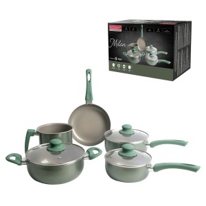 Conjunto de panelas com indução Milan verde 5 peças pan011vd